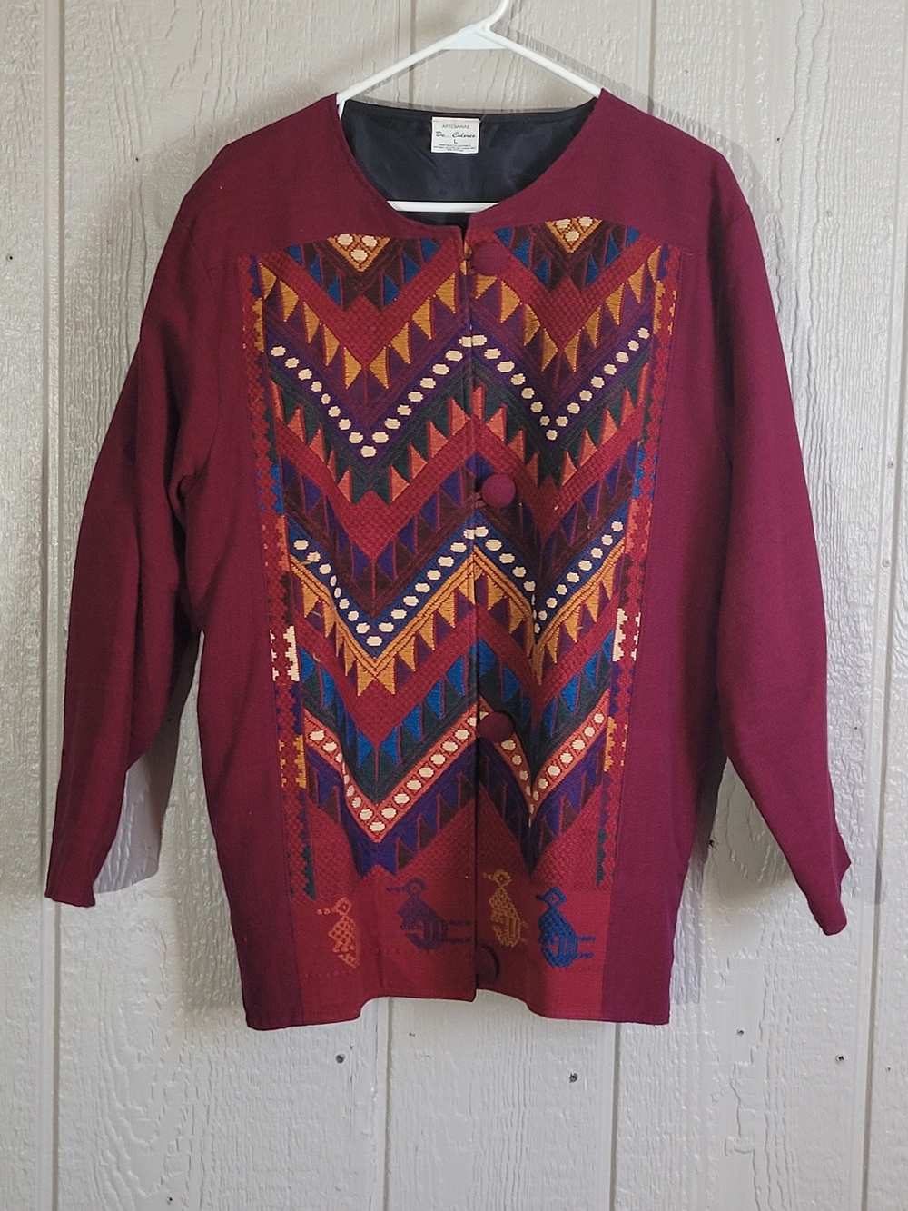 Men's Embroidered Front-Panel Shirt Jacket